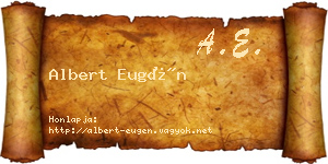 Albert Eugén névjegykártya